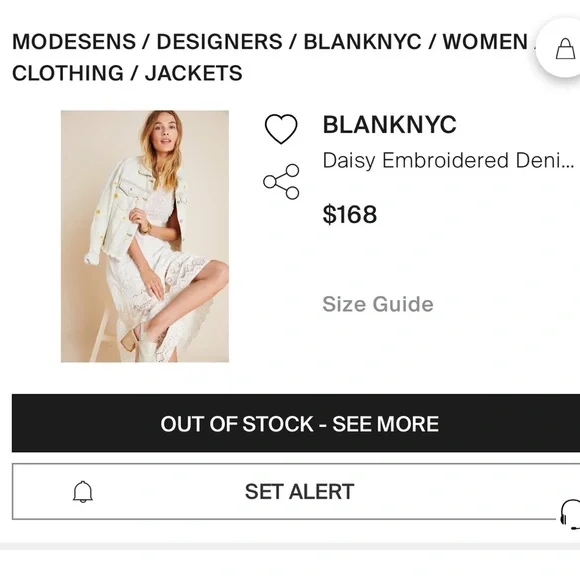 𝅺BlankNYC daisy flower embroidered denim jacket